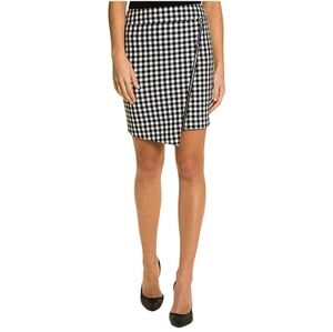 Le Chateau Asymmetrical Check Pencil Skirt Size 2